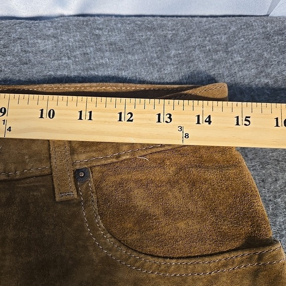 Vintage Skotts Suede Pants Mens Size 30x31 Brown Leather Straight Leg Cowboy USA - Picture 9 of 12